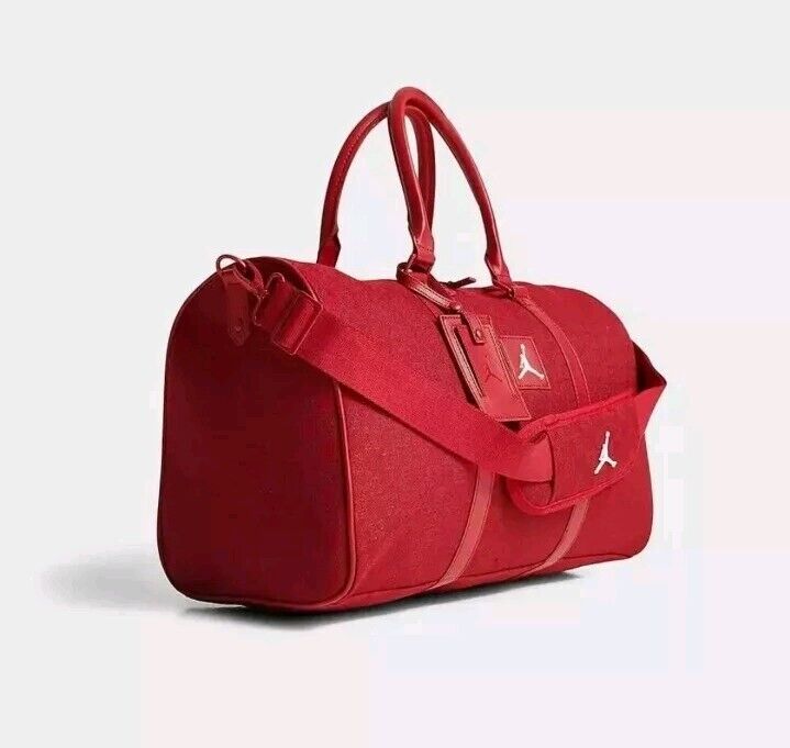 Brand New Nike Air Jordan Monogram Duffle Bag Jacquard Fabric Red MA0759-R78 C