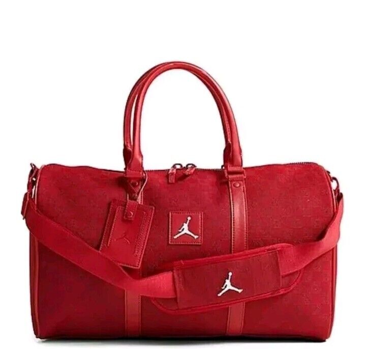 Brand New Nike Air Jordan Monogram Duffle Bag Jacquard Fabric Red MA0759-R78 C