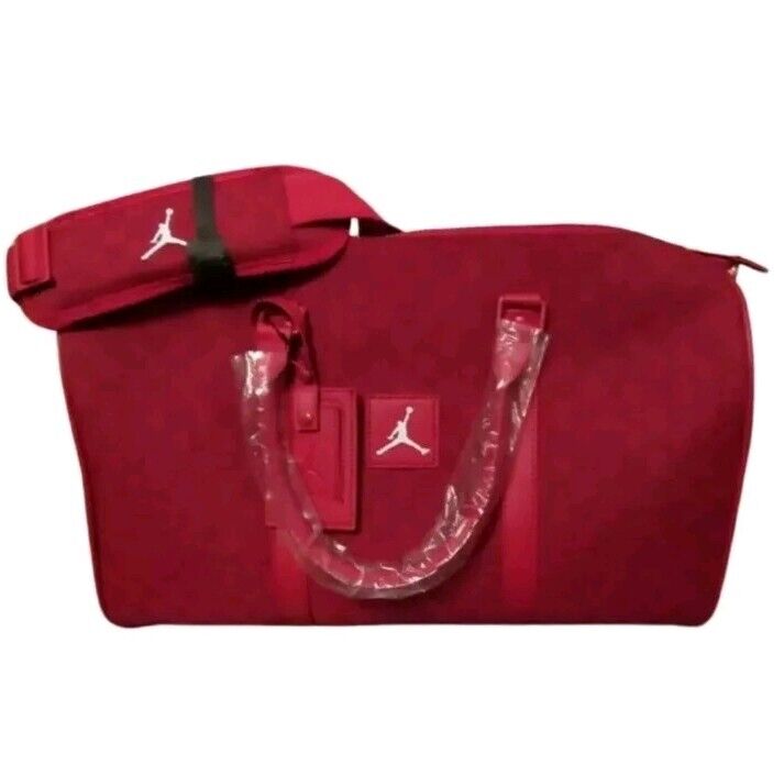 Brand New Nike Air Jordan Monogram Duffle Bag Jacquard Fabric Red MA0759-R78 C