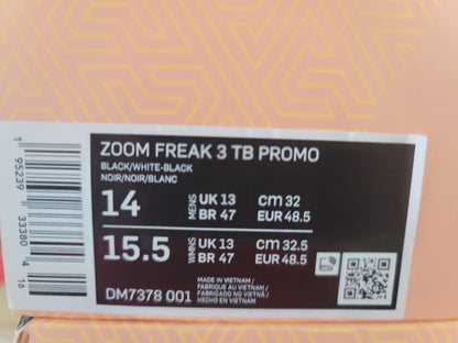 Brand New Nike Zoom Freak 3 Basketball Shoe Black-White  Unisex Shoes DM7378001