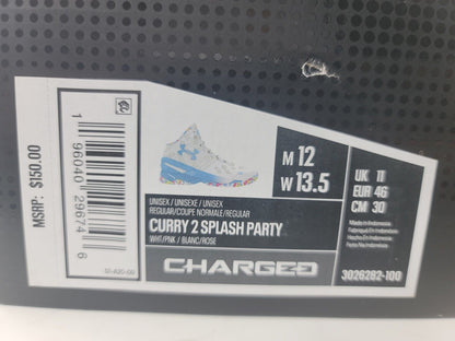 Brand New Under Armour Curry 2 Splash Party Basketball Shoes 3026282-100