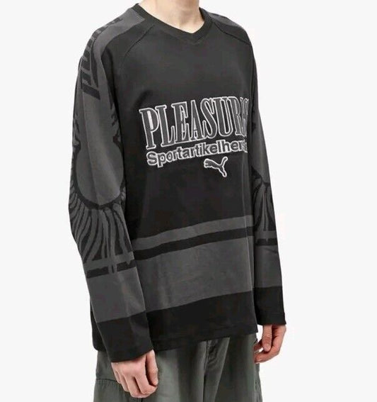 Brand New Puma Pleasures X VNeck 34 Sleeve Hockey Jersey Mens Black 62131701  XL