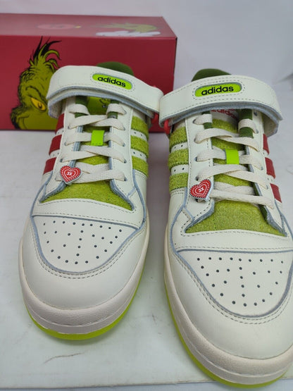 Brand new Adidas FORUM LOW The Grinch White Solar Sneaker ID3512 10M 11 W