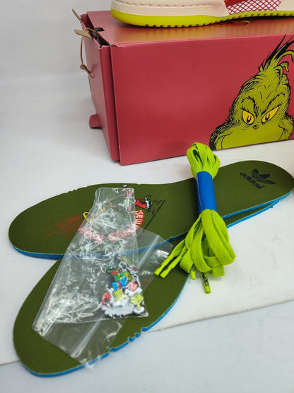 Brand new Adidas FORUM LOW The Grinch White Solar Sneaker ID3512 10M 11 W