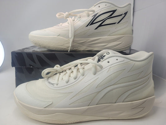 Brand New Puma MB.02 Frosted Ivory Black Mid Lamelo Melo Ball Shoes 378319-01