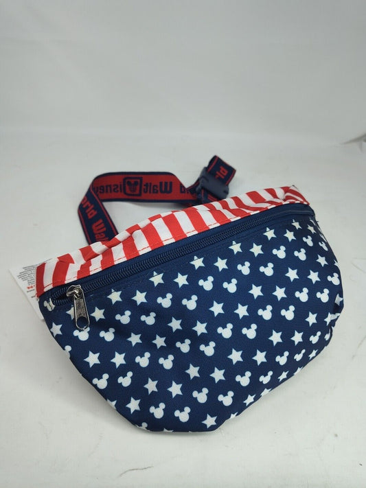 New Disney World Parks Red, White, Blue, Mickey Americana Waist Pouch Fanny Pack