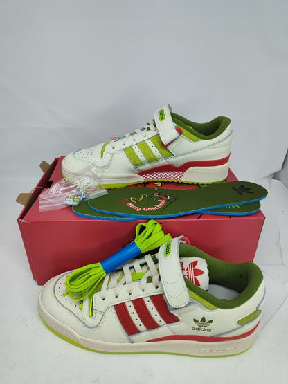 Brand new Adidas FORUM LOW The Grinch White Solar Sneaker ID3512 10M 11 W