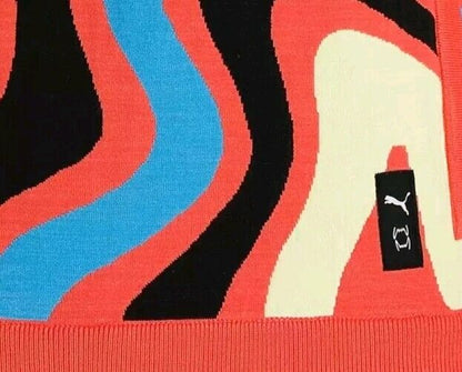 Brand New PUMA Mens Lava Tiger Knit Half Zip Sweatshirt Pockets 536118-01 XL