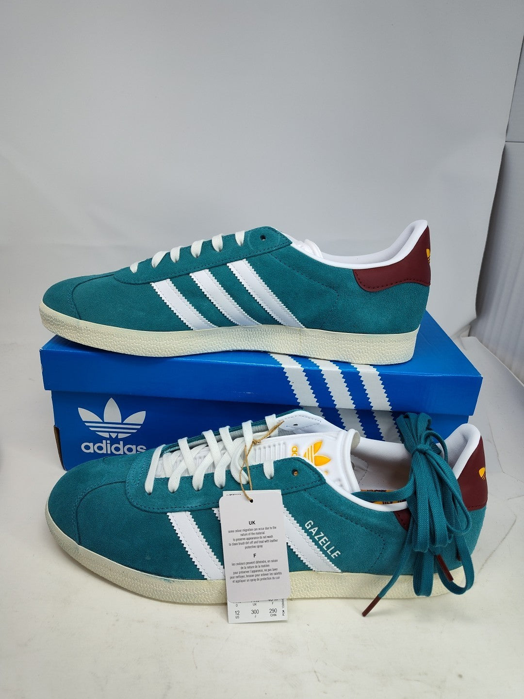 Brand New Adidas Gazelle Arctic Fusion Burgundy Men's Size 12